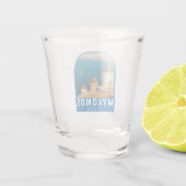 ミコノスギリシャ旅行アートエンブレム ショットグラス (裏面)