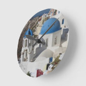 ミコノスギリシャ旅行 ラウンド壁時計 (傾斜)