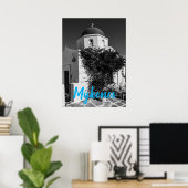 ミコノスギリシャ旅行 – 教会カフェヨーロッパ観光 ポスター (ホームオフィス)