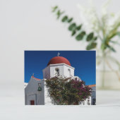 ミコノスギリシャ旅行 – 教会カフェヨーロッパ観光 ポストカード (スタンド正面)