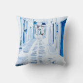 ミコノスギリシャ水彩デジ絵画タルズ クッション (裏面)