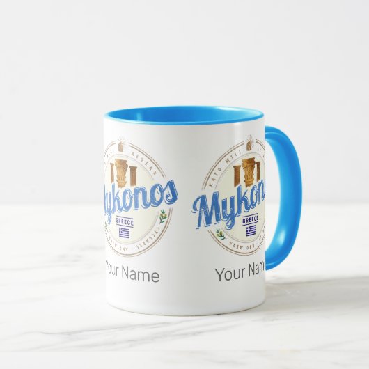 ミコノスサイクラデス諸島ギリシャヴィンテージ土産 マグカップ (正面右)
