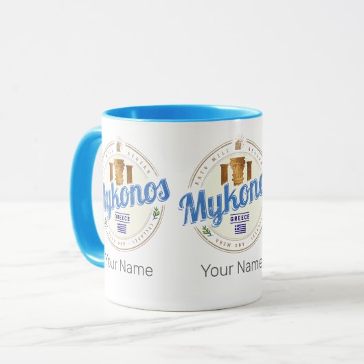 ミコノスサイクラデス諸島ギリシャヴィンテージ土産 マグカップ (正面左)