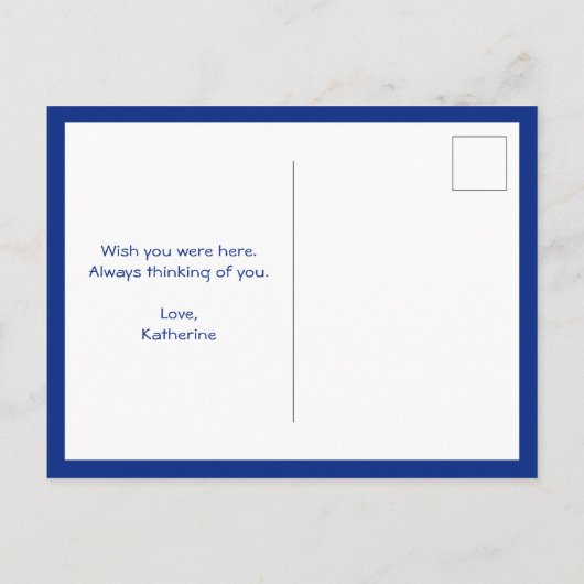 ミコノスタウンギリシャ旅行スケッチはがき ポストカード (裏面)