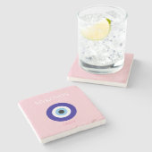 ミコノスミューズ、ミコノス、ピンク ストーンコースター (横)