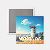 ミコノス冷蔵庫ウィンドミル マグネット (正面/裏面)