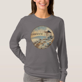 ミコノス島の風車 ギリシャ Tシャツ
