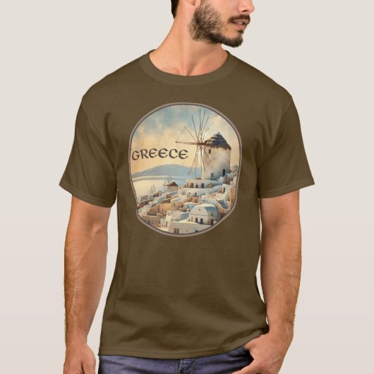 ミコノス島の風車 Tシャツ (正面)