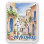 ミコノス島ギリシャ旅行ステッカー シール (正面)