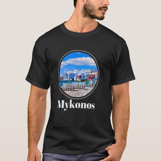 ミコノス島 ギリシャ ミコノス島 Tシャツ (正面)