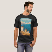 ミコノス ギリシャ イラスト 旅行 アート ヴィンテージ Tシャツ (正面フル)