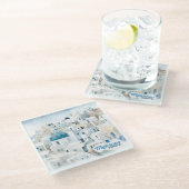 ミコノス・ギリシャ ガラスコースター (アングル)