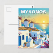 ミコノス ギリシャ キクラデス 旅行通り ポストカード (正面/裏面)