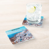 ミコノス ギリシャ 水彩画 ガラスコースター (アングル)