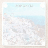 ミコノス ギリシャ 水彩画 ガラスコースター (裏面)