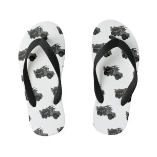 ミサイル車の漫画イラストレーション キッズビーチサンダル