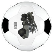 ミサイル車の漫画イラストレーション サッカーボール (回転)