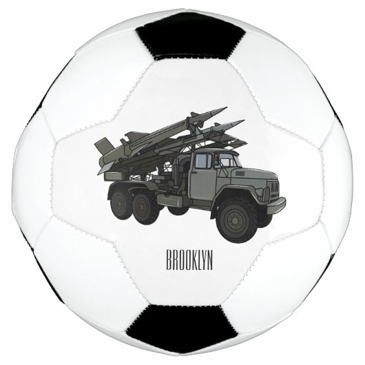 ミサイル車の漫画イラストレーション サッカーボール (正面)