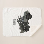 ミサイル車の漫画イラストレーション シェルパブランケット (正面(横))