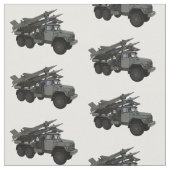 ミサイル車の漫画イラストレーション ファブリック (クローズアップ)