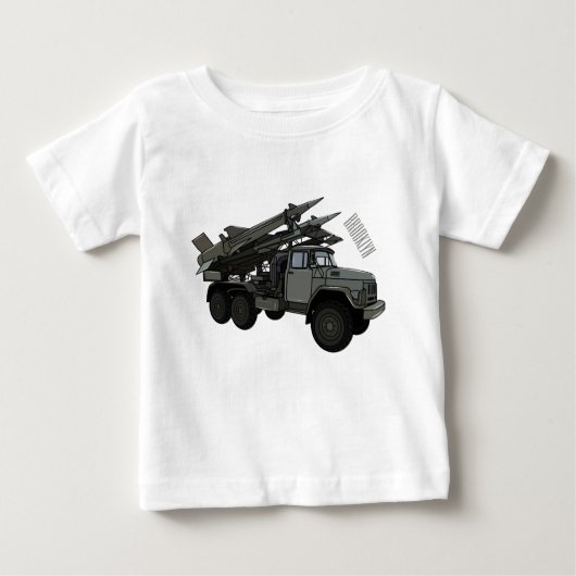 ミサイル車の漫画イラストレーション ベビーTシャツ (正面)