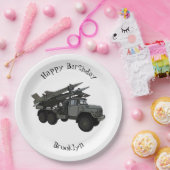 ミサイル車の漫画イラストレーション ペーパープレート (パーティー)