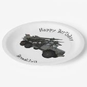 ミサイル車の漫画イラストレーション ペーパープレート (アングル)