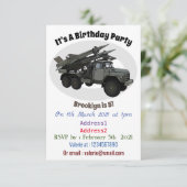 ミサイル車の漫画イラストレーション 招待状 (スタンド正面)