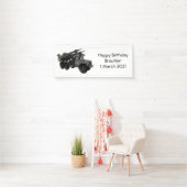 ミサイル車の漫画イラストレーション 横断幕 (インサイチュ)