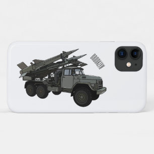 ミサイル車の漫画イラストレーション iPhone 11 ケース