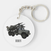 ミサイル車の漫画イラスト キーホルダー (裏面)