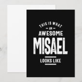 ミサエルの名前付き誕生日ギフト 招待状 (正面/裏面)