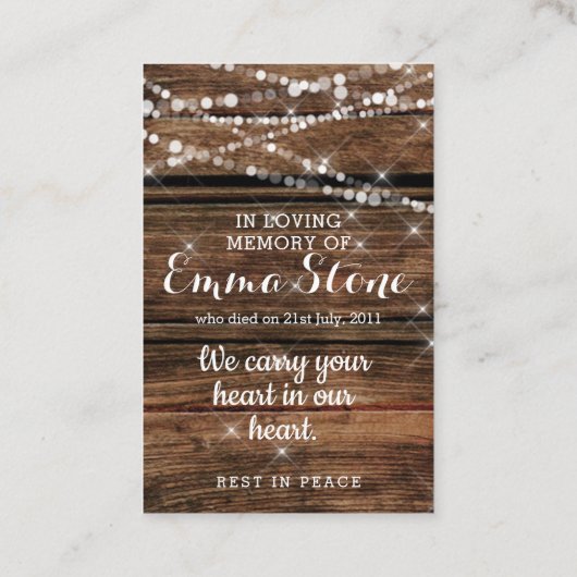 ミサカードの十字の動揺してな木製の名刺 名刺 (裏面)