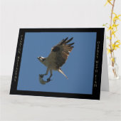 ミサゴの鳥及び魚の誕生日の挨拶状 カード (黄色い花)