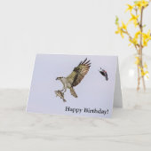 ミサゴを追い掛けるルリカケス カード (黄色い花)