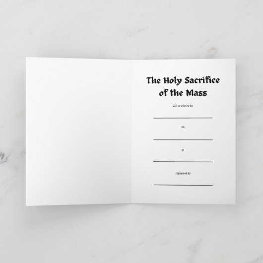 ミサ・オブ・セント・グレゴ素晴らしリー・ザ・デュラー・インテンション・カード カード (内部)