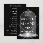 ミシェルの名前の意味 ダイヤモンド 卒業 スパーク 招待状 (正面/裏面)
