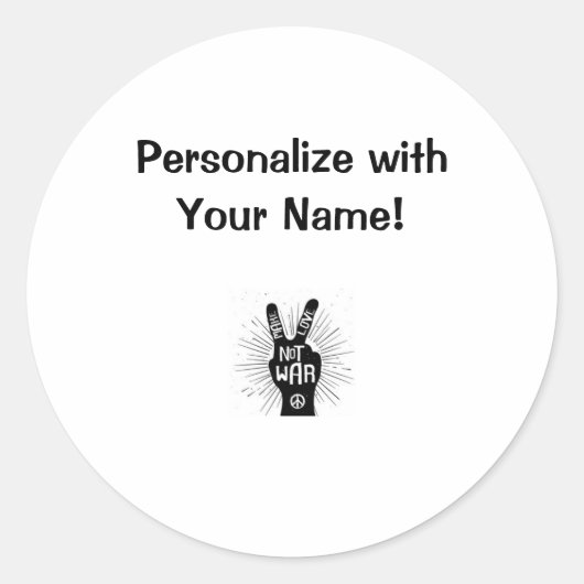 ミシェルの愛は戦争ではない – (CYO)ラパーソナライズされたベル ラウンドシール (正面)