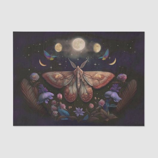 ミシェルの羽ばたきカラフル月 薄葉紙 (正面)