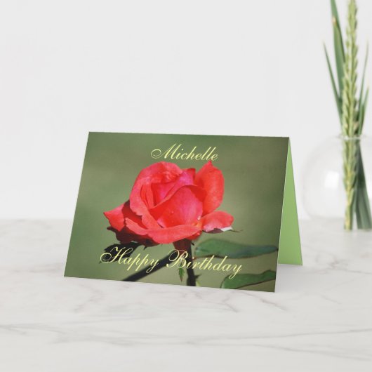 ミシェルハッピーバースデースカーレットバラカード カード (正面)