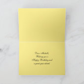 ミシェルハッピーバースデーレッド，黄と白のバラ カード (内部)