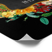 ミシェル名意味ヴィンテージフローラ誕生日ギフト ポスター (角)