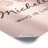 ミシェル名意味新生児足バラギフト ポスター (角)