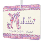 ミシェル文字Mの名前は紫のピンク カーエアーフレッシュナー (左)