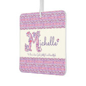 ミシェル文字Mの名前は紫のピンク カーエアーフレッシュナー (左)