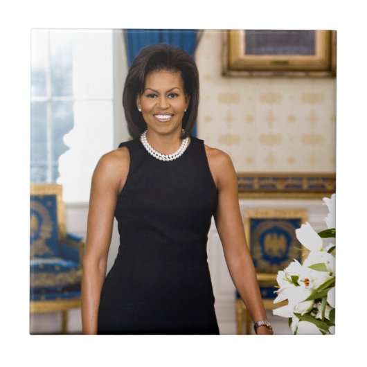 ミシェル・オバマ大統領夫人の公式ポートレート タイル (正面)