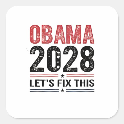 ミシェル・オバマ大統領2028年 スクエアシール (正面)