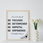 ミシェル・オバマ引用文はフェミニズムの芸術を恐れない ポスター