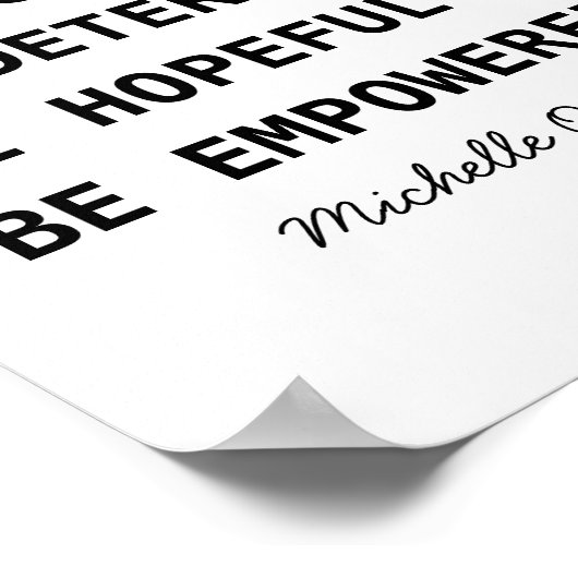 ミシェル・オバマ引用文はフェミニズムの芸術を恐れない ポスター (角)