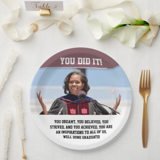 ミシェル・オバマ – 卒業紙プレートYDI ペーパープレート (ウェディング)